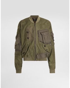 Dolce & Gabbana Oversized Padded Bomber Jacket - Green