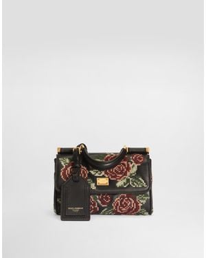 Dolce & Gabbana Mini My Sicily Handbag With Fine Stitch Embroidery - White