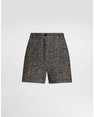 Dolce & Gabbana Wool Blend Chevron Shorts - グレー