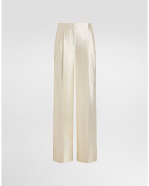 Dolce & Gabbana Mikado Silk Trousers - White