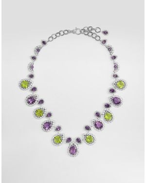 Dolce & Gabbana Eleganza Necklace 18-Carat, Amethysts, Peridots, And Sapphires - Blue