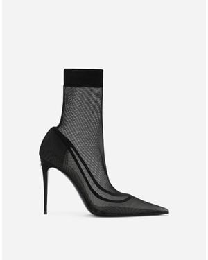 Dolce & Gabbana Tulle Boots - Black
