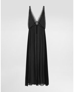 Dolce & Gabbana Long Chiffon Dress - Black
