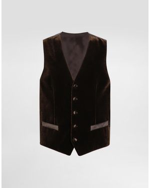 Dolce & Gabbana Smooth Velvet Vest - Black