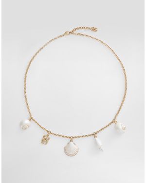 Dolce & Gabbana Shell Charm Necklace - Metallic
