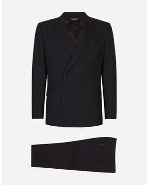 Dolce & Gabbana Double-Breasted Stretch Wool Martini-Fit Suit - Schwarz
