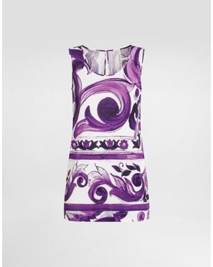 Dolce & Gabbana Majolica-Print Top - Purple