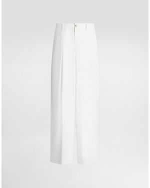 Dolce & Gabbana Linen Canvas Trousers - White