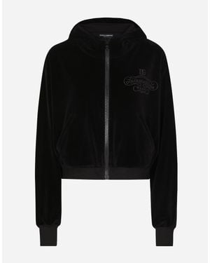 Dolce & Gabbana Chenille Cotton Hoodie - Black