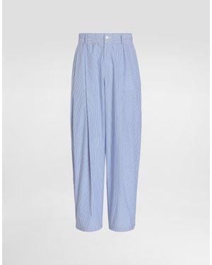 Dolce & Gabbana Striped Cotton Jogging Trousers - Blue