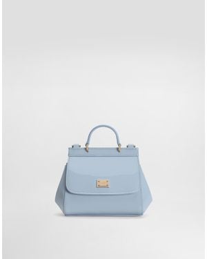 Dolce & Gabbana Patent Leather Sicily Handbag - Blue