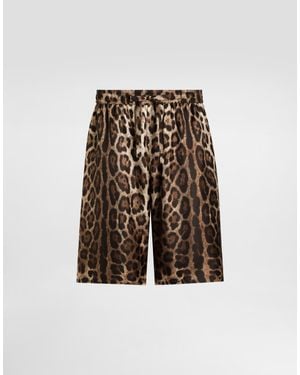 Dolce & Gabbana Leopard- Silk Shorts - Multicolour