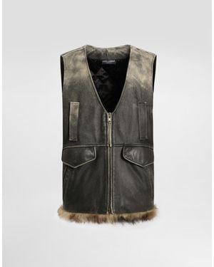 Dolce & Gabbana Vintage Leather Vest - Black
