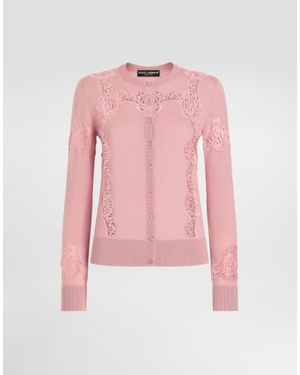 Dolce & Gabbana Lace-Trim Cardigan - Pink