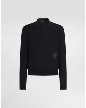 Dolce & Gabbana Virgin Wool Polo Shirt - Blue