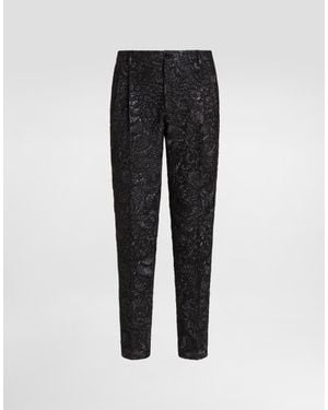 Dolce & Gabbana Brocade Trousers - Black