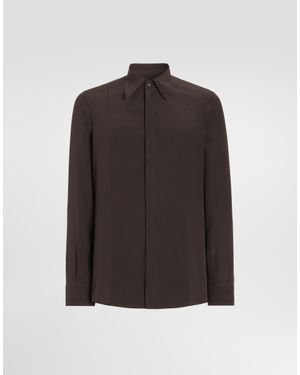 Dolce & Gabbana Martini Crêpe De Chine Shirt - Black