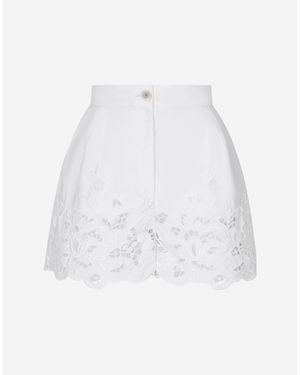 Dolce & Gabbana Floral Cut-Out Shorts - White