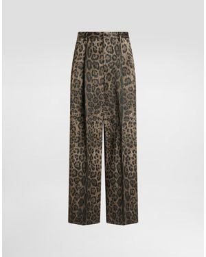 Dolce & Gabbana Leopard- Jacquard Trousers - Multicolour