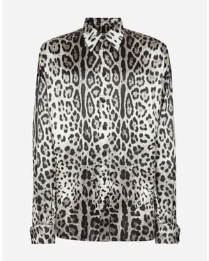 Dolce & Gabbana Dolce&Gabbana Super Oversize Leopard Print Silk Shirt - Black