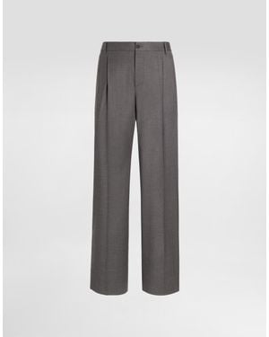 Dolce & Gabbana Flannel Trousers - Grey