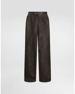 Dolce & Gabbana Flared Woven Nappa Leather Trousers - Multicolour