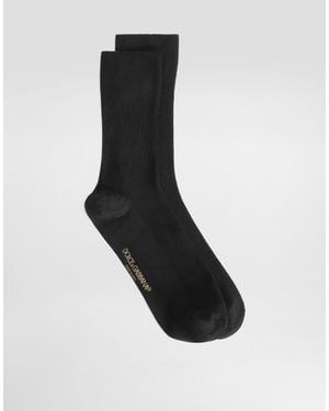 Dolce & Gabbana Ribbed Socks - Black