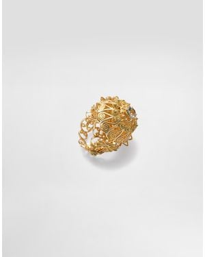 Dolce & Gabbana Filigree Ring 18-Carat And Aquamarine - White