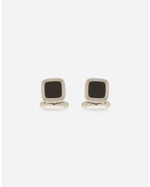 Dolce & Gabbana Square Enameled Cufflinks - Metallic