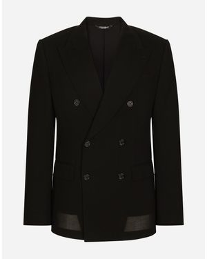 Dolce & Gabbana ダブルブレスト アンコンストラクテッドブレザー ウールガーゼ - ブラック