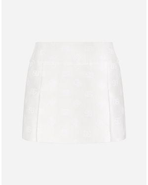 Dolce & Gabbana ミニスカート ジャカード Dgオールオーバーロゴ - ホワイト