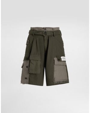 Dolce & Gabbana Treated Cotton Bermuda Shorts - Green