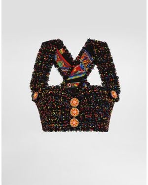 Dolce & Gabbana Tweed Top - Black