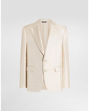 Dolce & Gabbana Sicilia Light Single-Breasted Silk Twill Jacket - Natural
