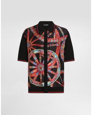 Dolce & Gabbana Carretto-Print Silk Shirt - Red