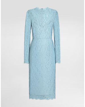 Dolce & Gabbana Cordonetto Lace Sheath Dress - Blue
