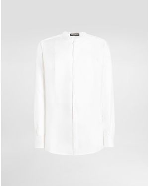 Dolce & Gabbana Silk Twill Martini Shirt - White