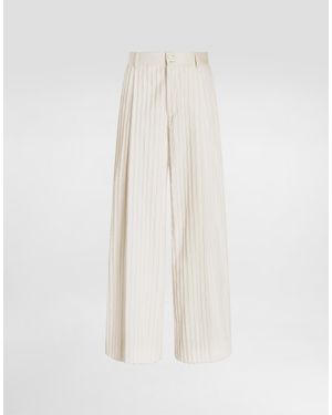 Dolce & Gabbana Pantalones En Pana - Blanco