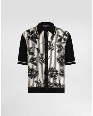 Dolce & Gabbana Silk And Cotton Shirt With Twill - Black