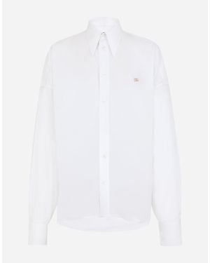 Dolce & Gabbana Cotton Shirt With Dg Logo - White