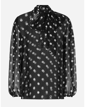 Dolce & Gabbana ドットプリント&フェザートリム シフォンケープ