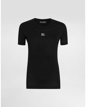 Dolce & Gabbana T-Shirt With Dg - Black