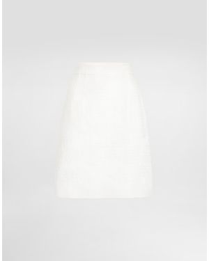 Dolce & Gabbana Stretch Mat Mini Skirt - White