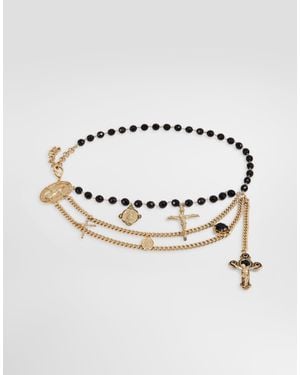 Dolce & Gabbana Belt With Mixed Crosses - Metallic