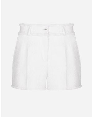 Dolce & Gabbana Raschel Tweed Shorts - White