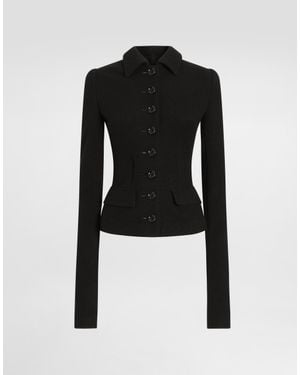Dolce & Gabbana Single-Breasted Wool Jacket - Black