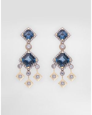 Dolce & Gabbana Eleganza Earrings 18-Carat And, Topazes, And Sapphires - Blue