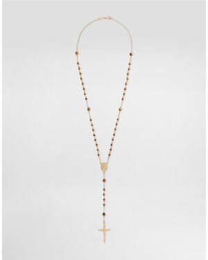 Dolce & Gabbana Collana Rosario Con Pietre - Bianco