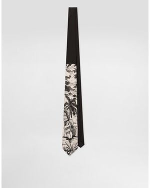 Dolce & Gabbana Pin-Up Silk Tie - White