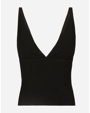 Dolce & Gabbana Viscose-Knit Vest Top - Black